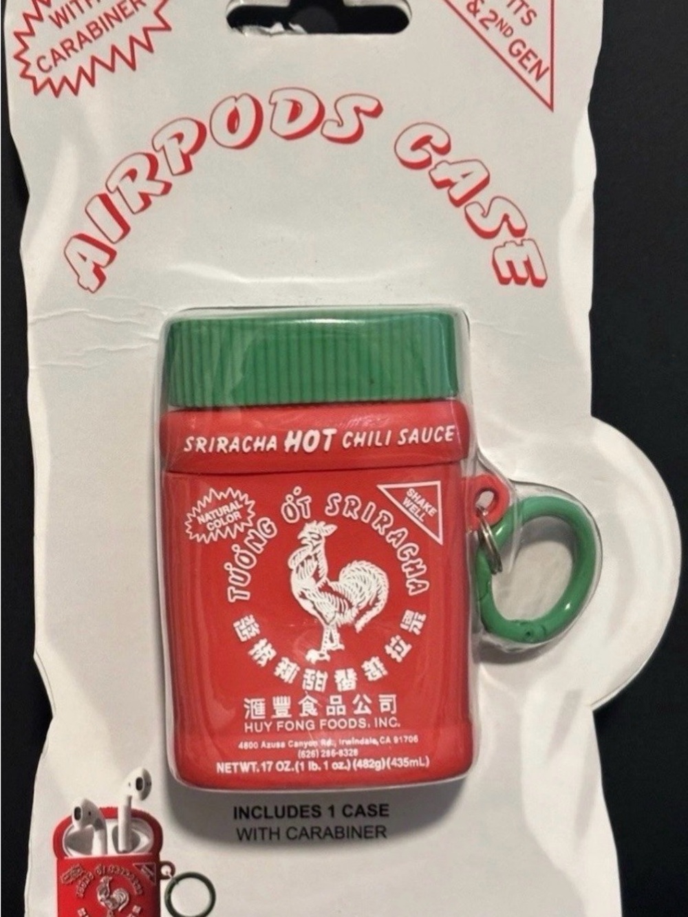Source Unknown Red & Green Sriracha Hot Sauce AirPods Case
